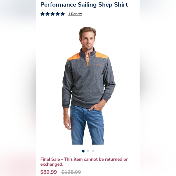 Vineyard Vines Men's Perfomance Sailing Shep Shirt Half Zip Pullover Size  XS - Picture 4 of 16